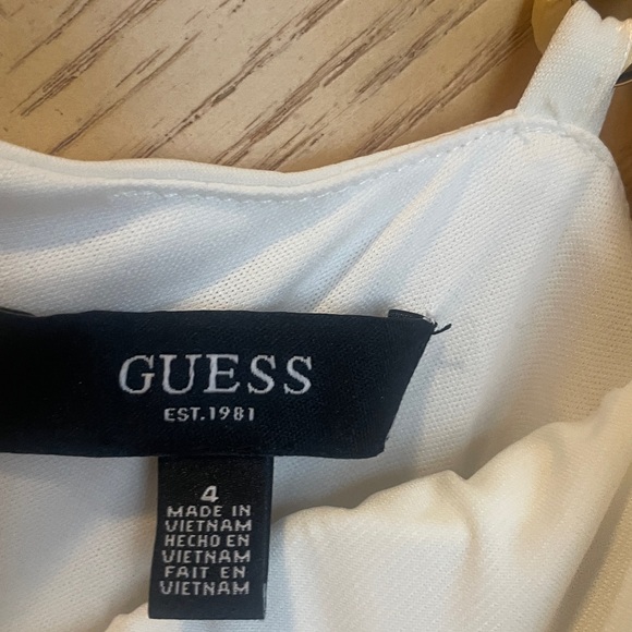 Guess White cowl neck Dress with gold chain straps size 4 - Picture 5 of 7